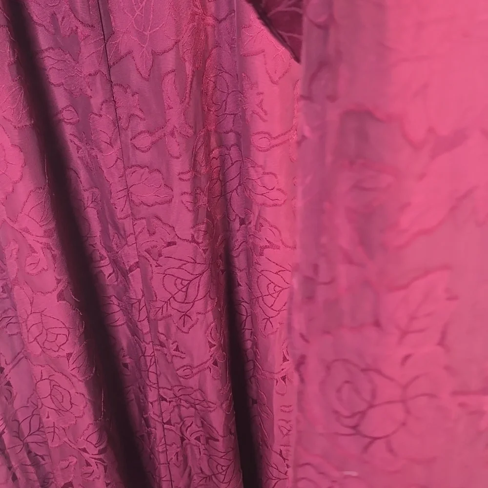 Azazie Denisa Wine Color Floral Burnout Spaguetti Straps Size 14 NwT. - Picture 12 of 16